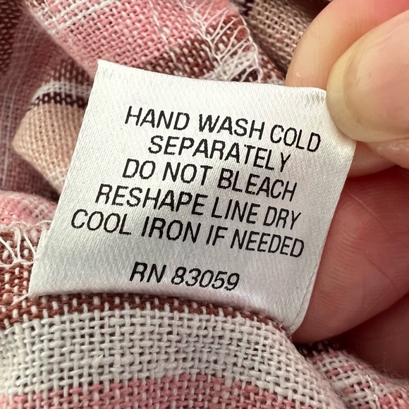 Drew Striped Linen Blend Sleeveless Cropped Jumpsuit Pockets No Drawstring Sz M - Picture 8 of 9